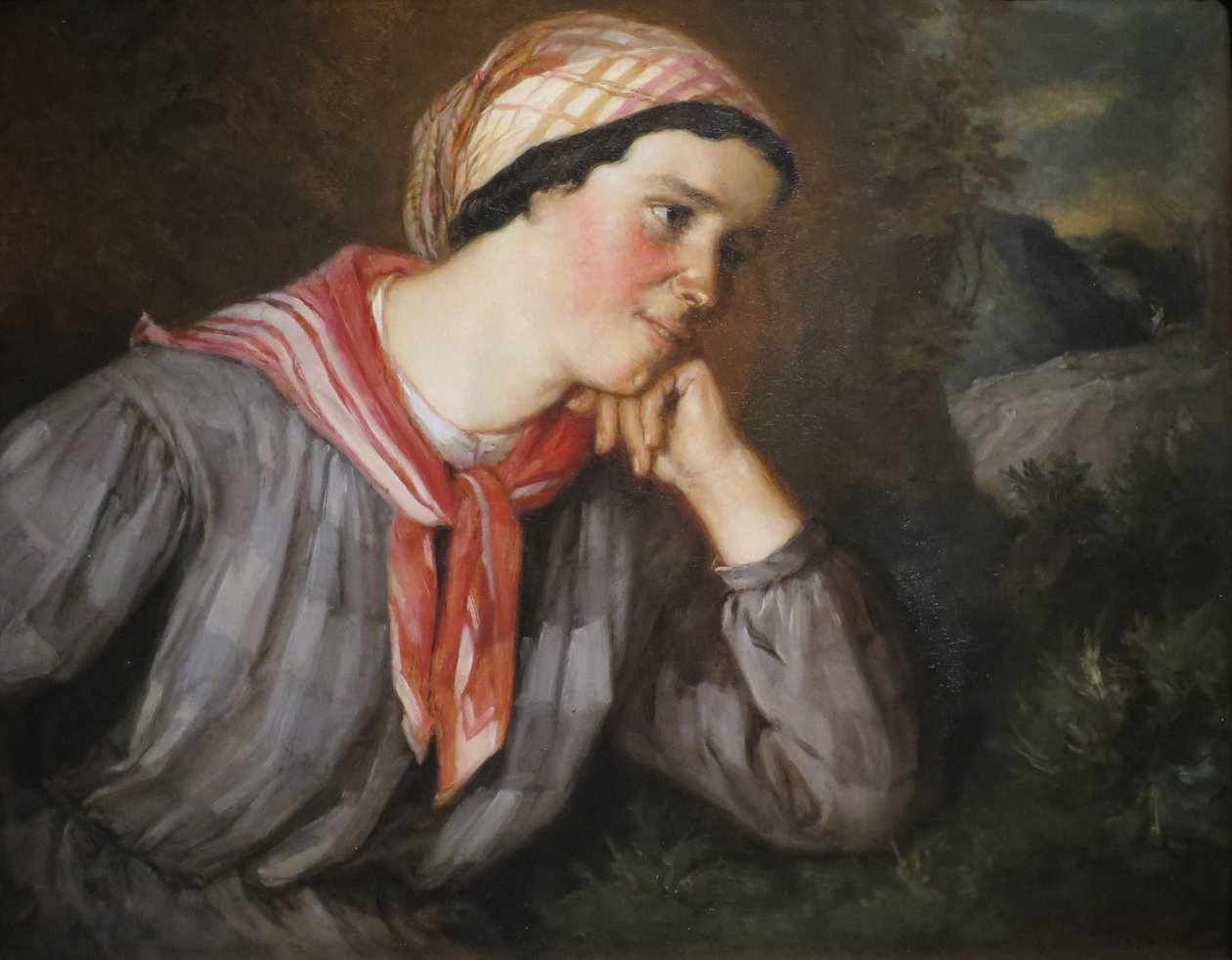 Rolnická dívka se šátkem od Gustave Courbet