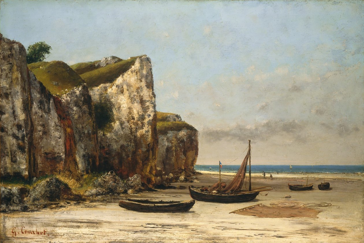 Normandská pláž od Gustave Courbet
