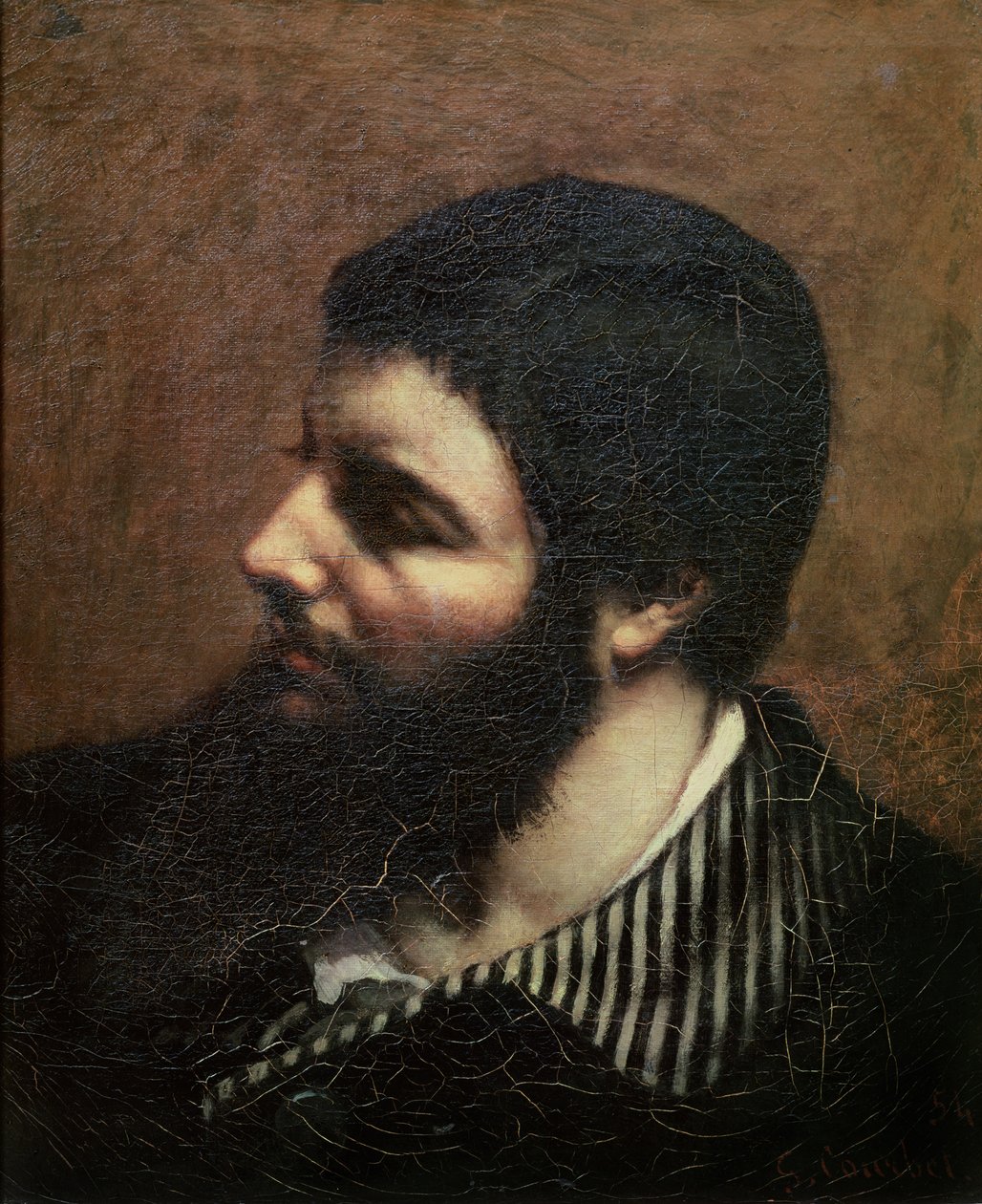Autoportrét s pruhovaným límcem od Gustave Courbet