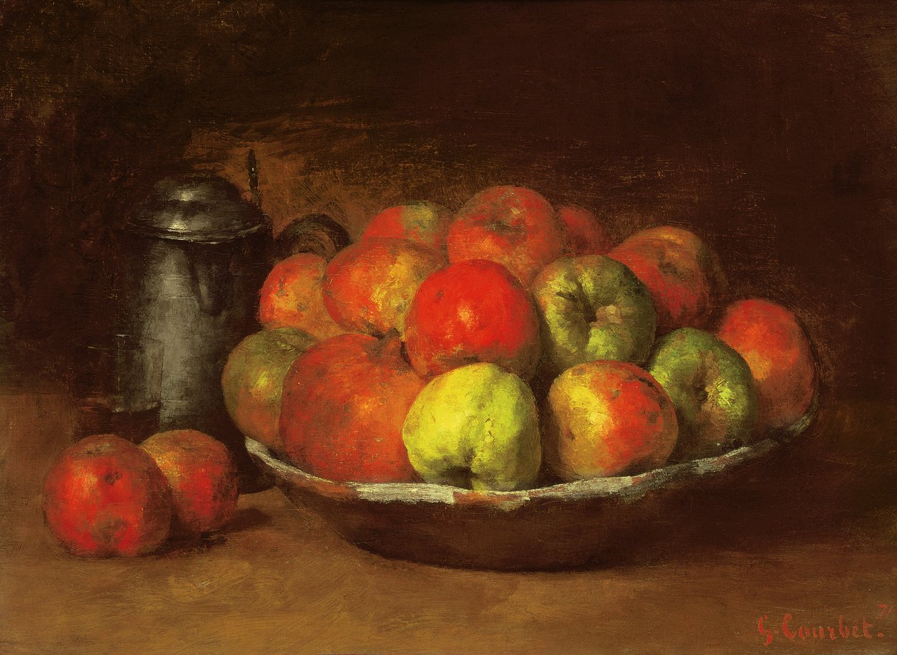 Zátiší s jablky a granátovým jablkem, 1871-72 od Gustave Courbet