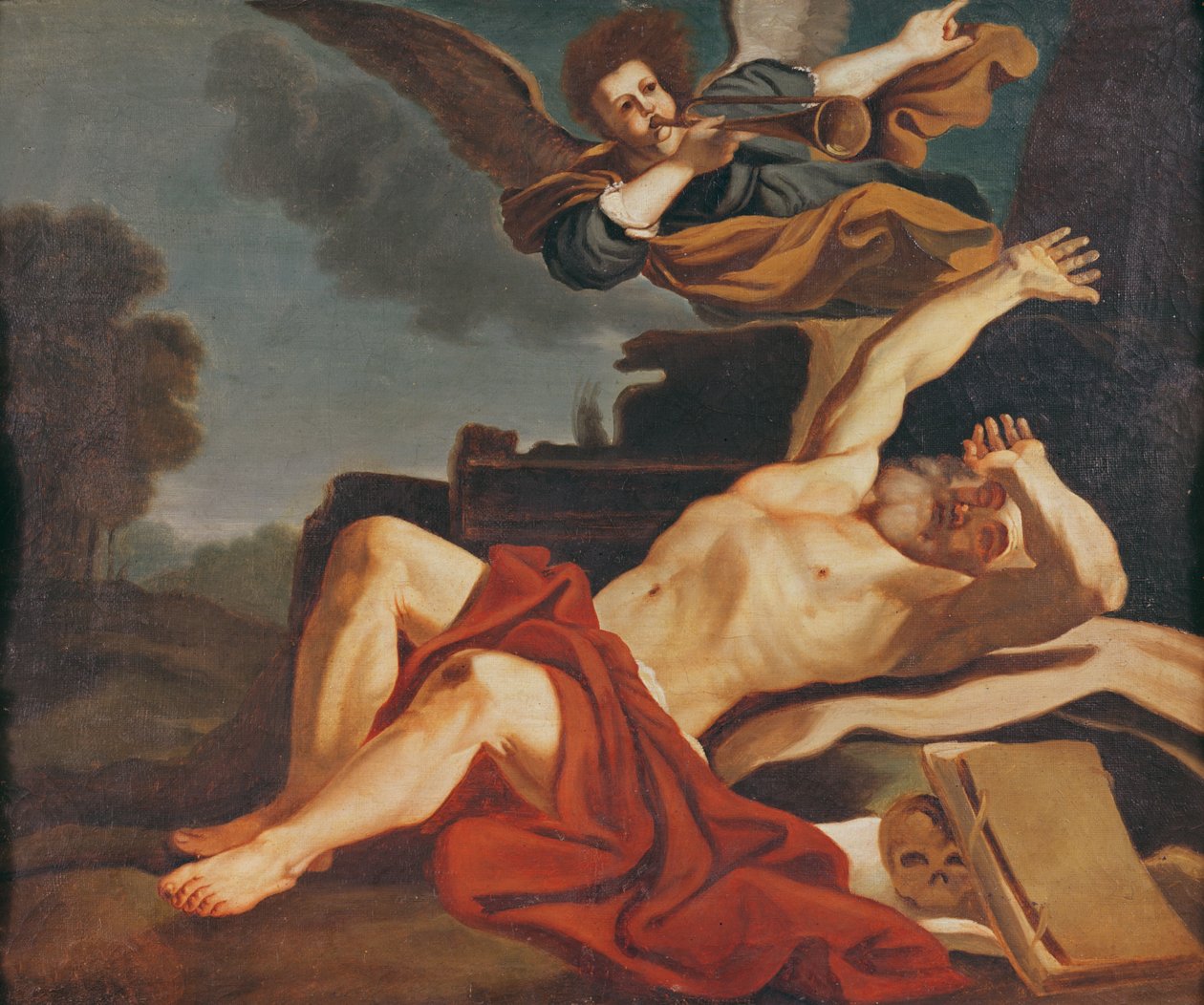 Probuzení svatého Jeronýma, kopie podle díla Giovanniho Francesca Barbieriho (1591-1666), 1841 od Gustave Courbet