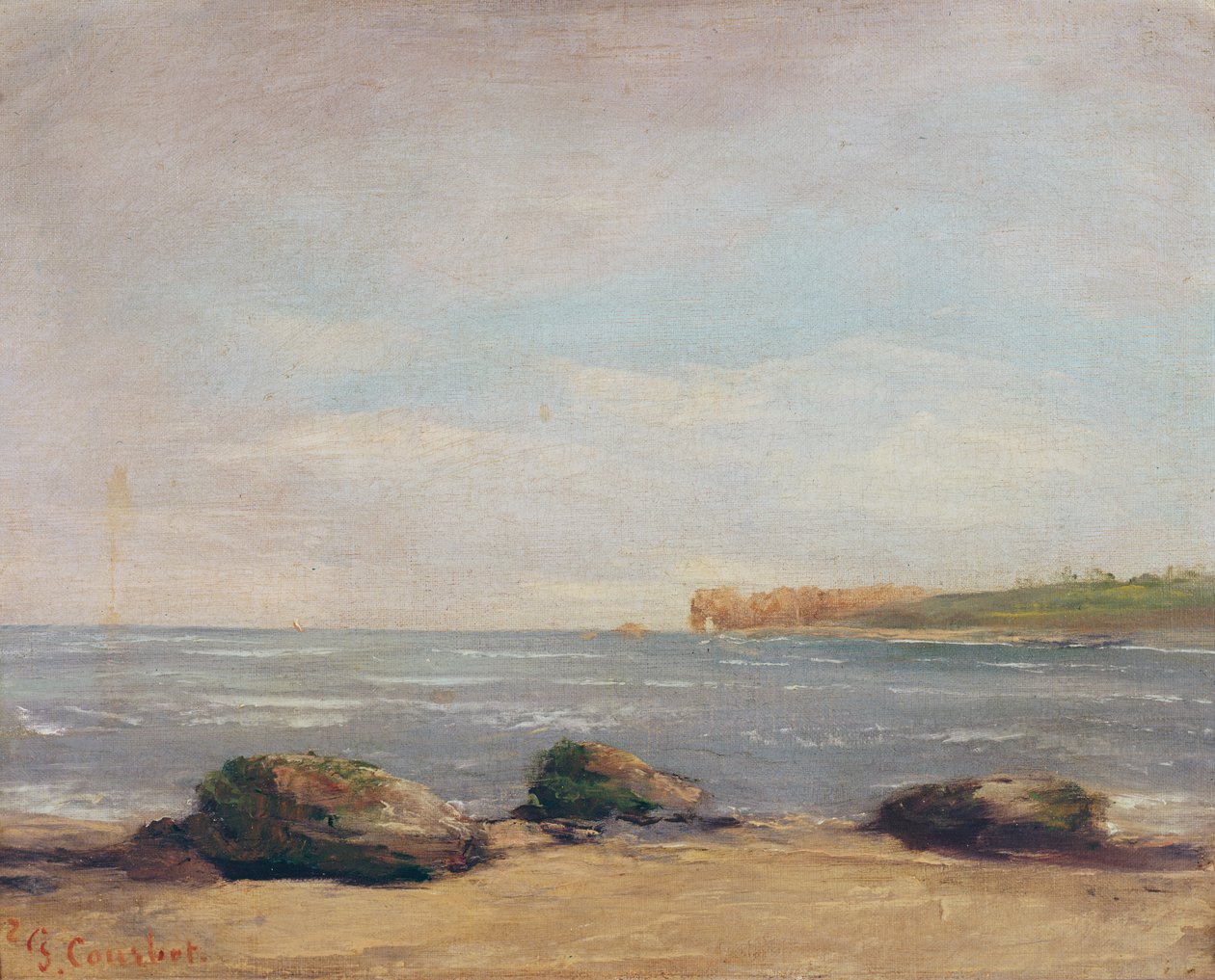 Pláž v Etretatu, 1872 od Gustave Courbet