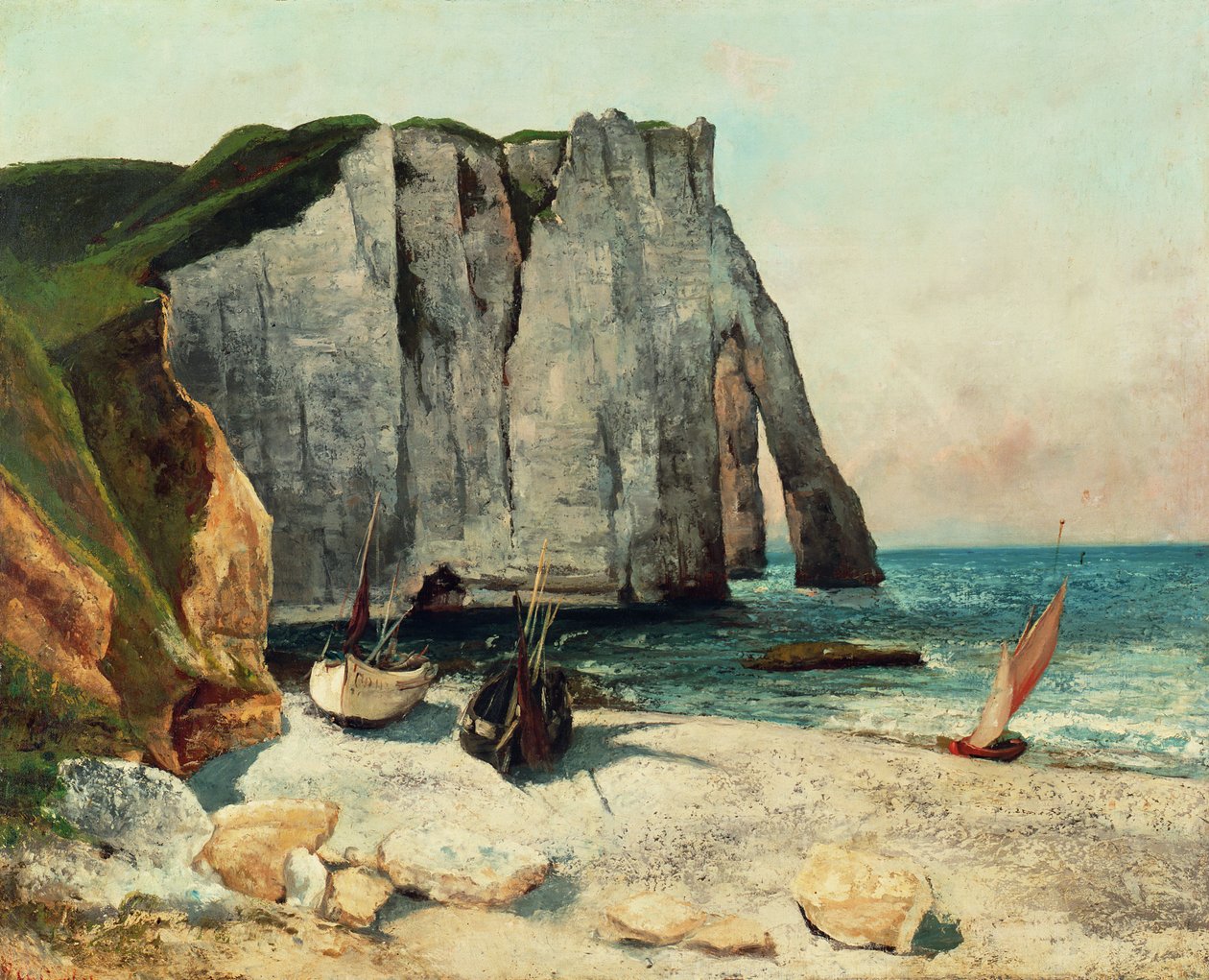 Cliffs of Etretat, přístav Avale, 1869 od Gustave Courbet
