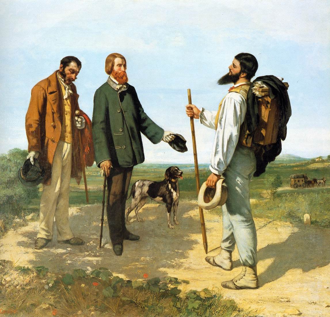 Setkání nebo Bonjour Monsieur Courbet od Gustave Courbet
