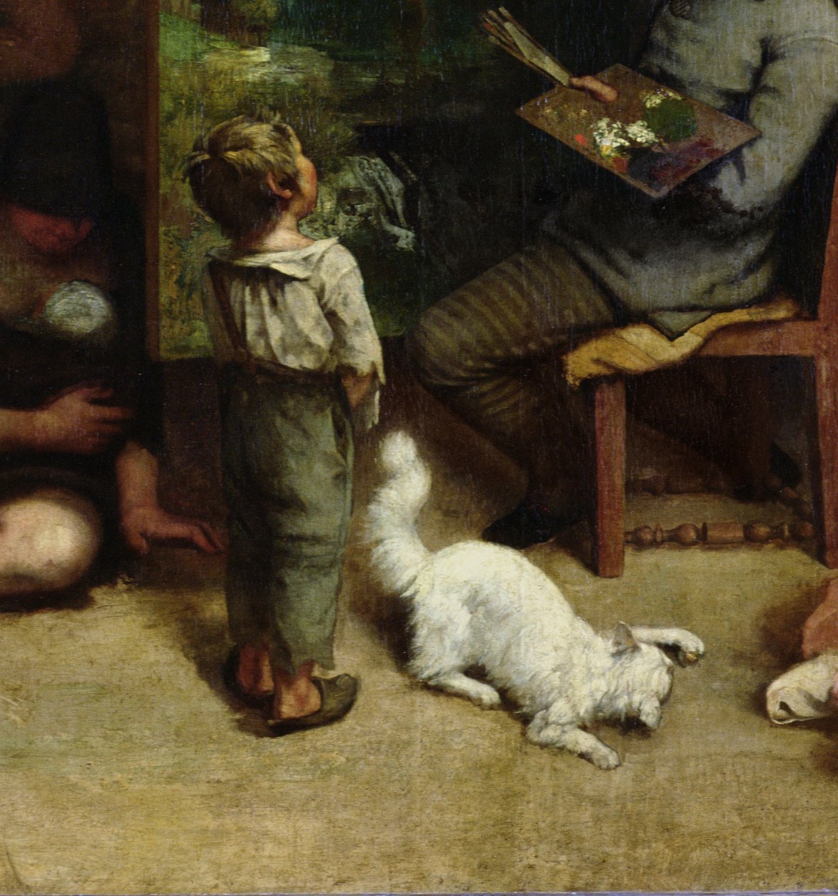 Ateliér malíře, skutečná alegorie, 1855 (detail 19190) od Gustave Courbet