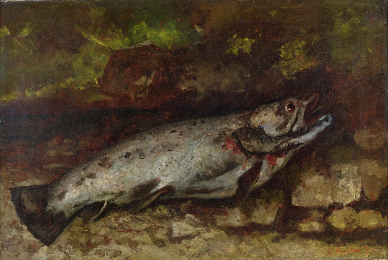 Pstruh, 1873 od Gustave Courbet