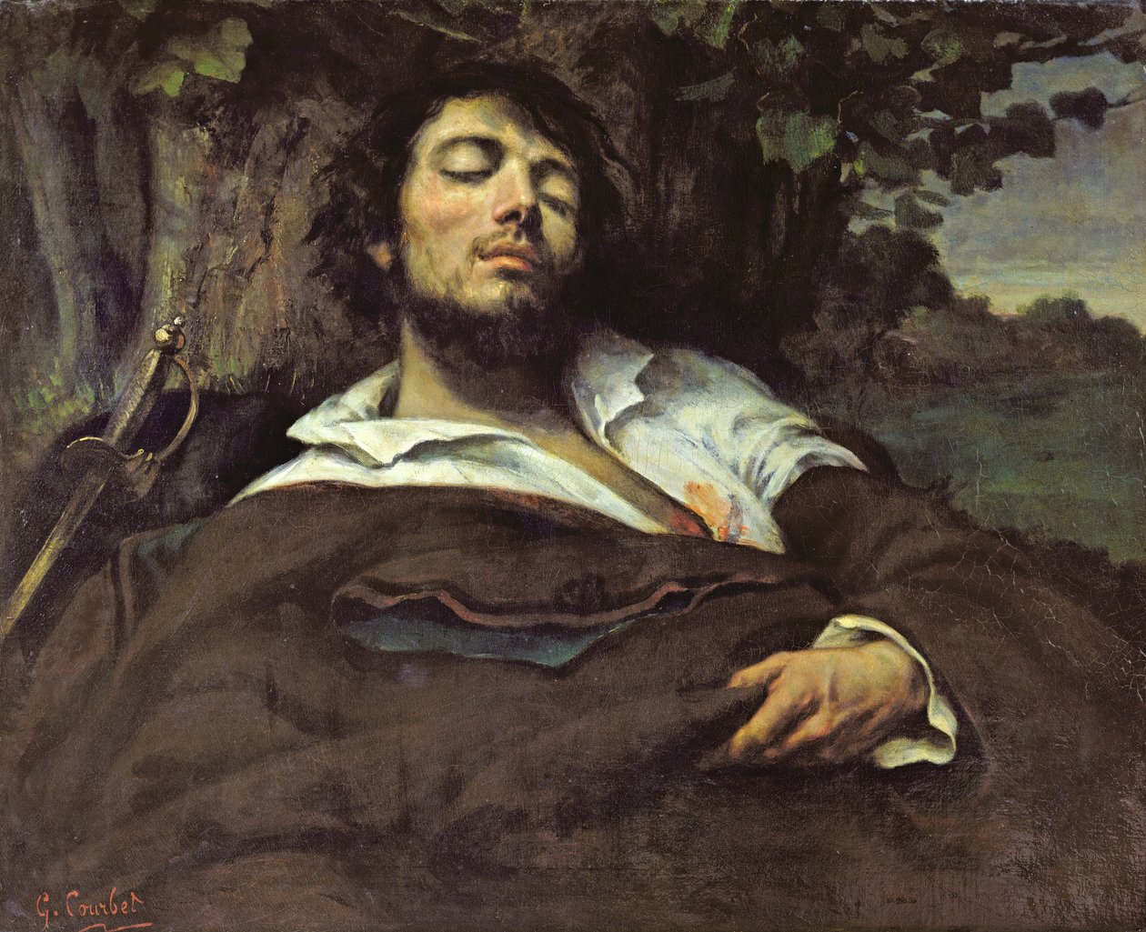 Zraněný muž (autoportrét) od Gustave Courbet