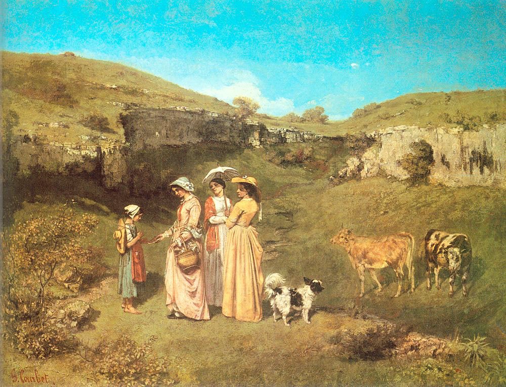 Mladé dámy z vesnice od Gustave Courbet