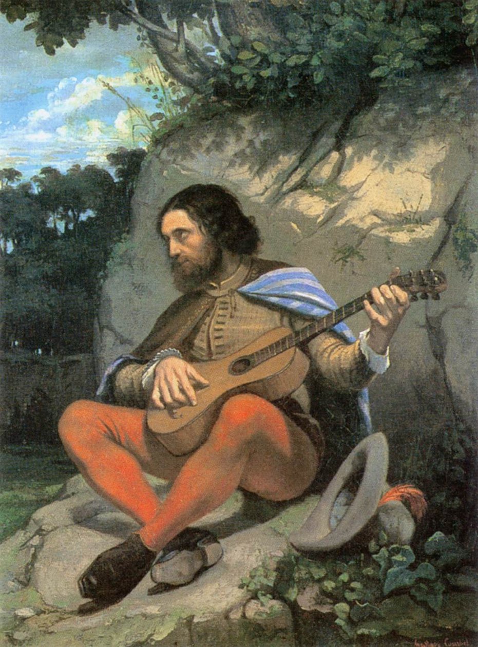 Mladý muž v krajině (The Guitarrero) od Gustave Courbet