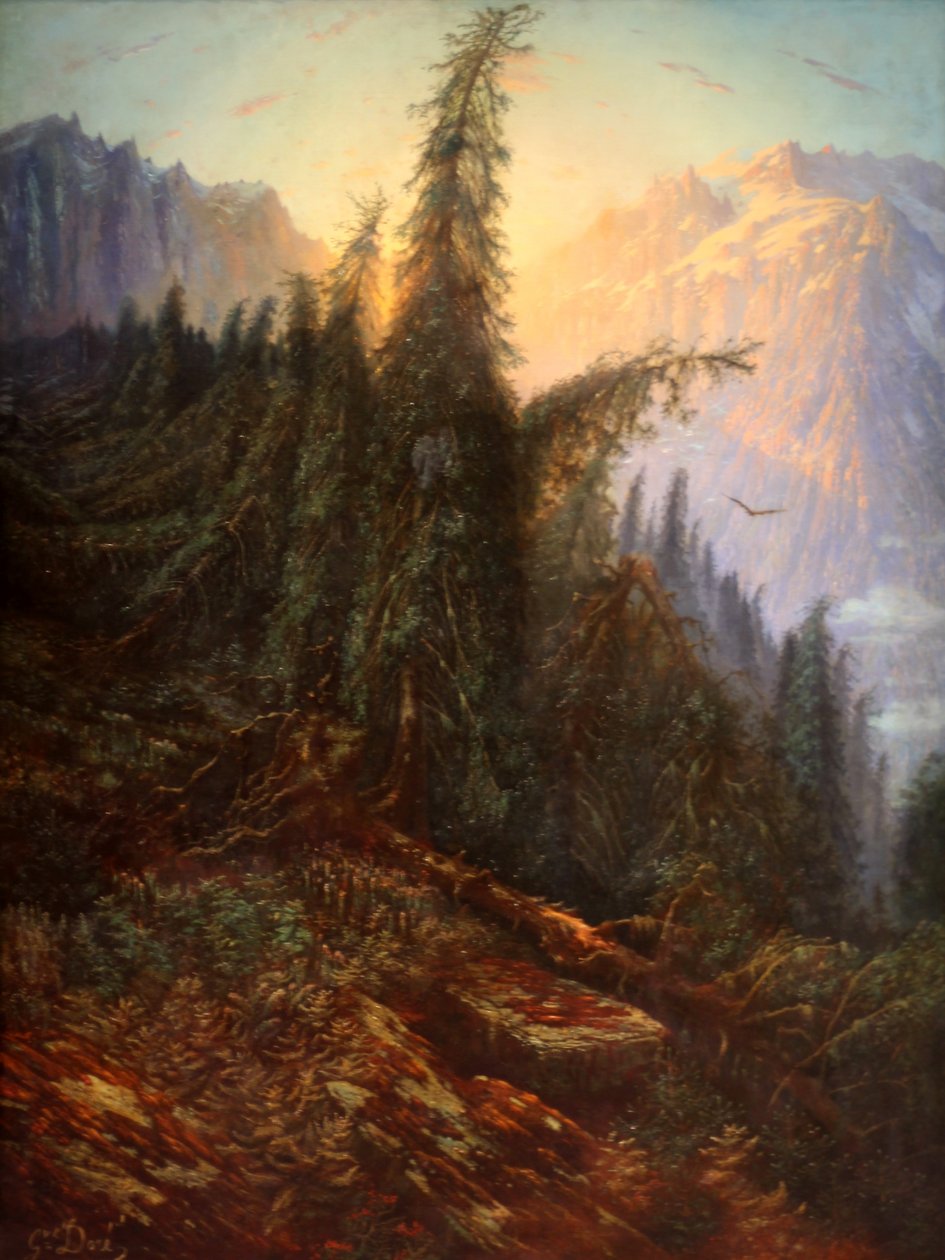 Horská krajina od Gustave Dore