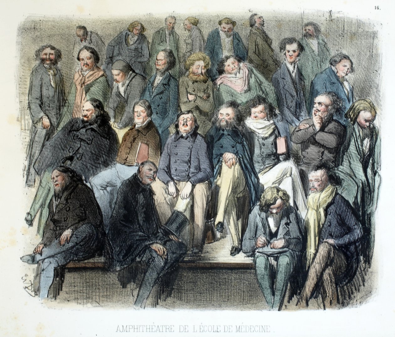 Amfiteátr Lékařské fakulty, Různé publikum v Paříži, 1854 od Gustave Dore