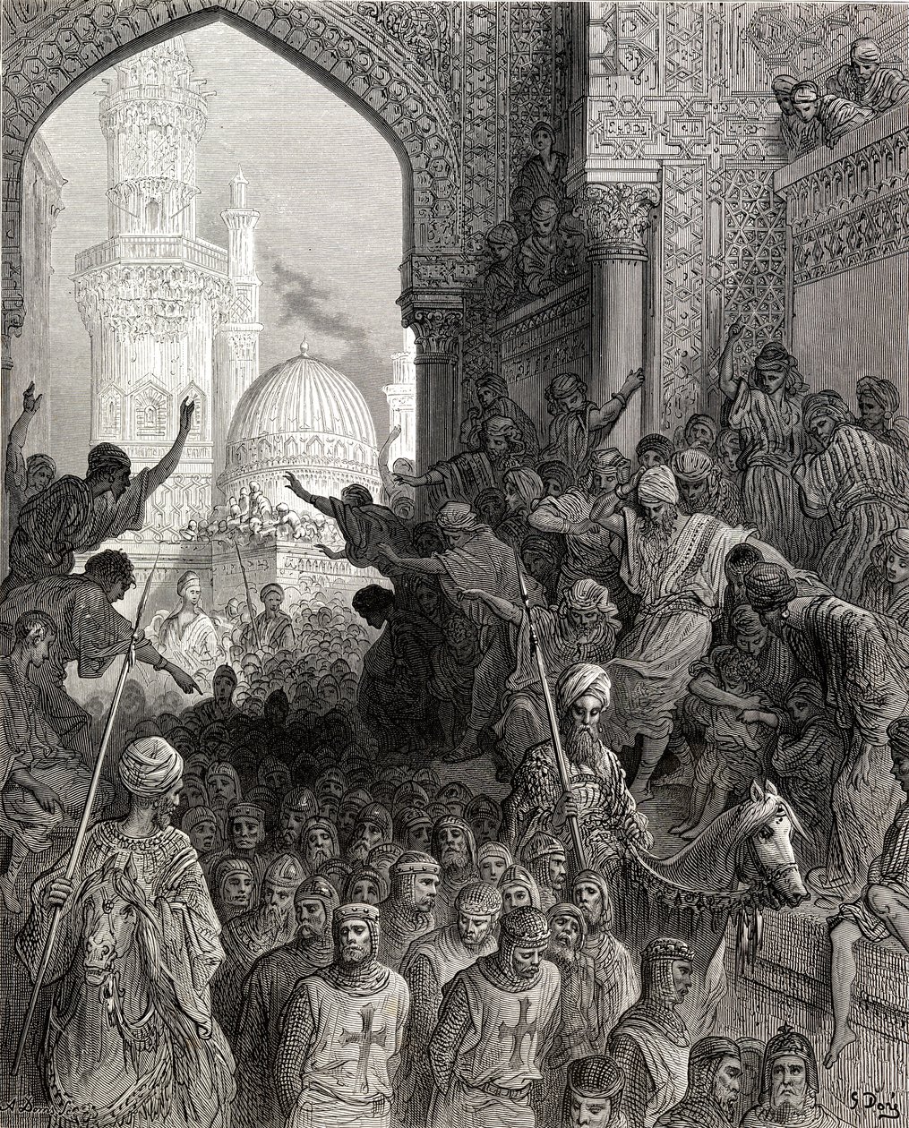 Příjezd mnichovských vězňů do Káhiry, ilustrace z 