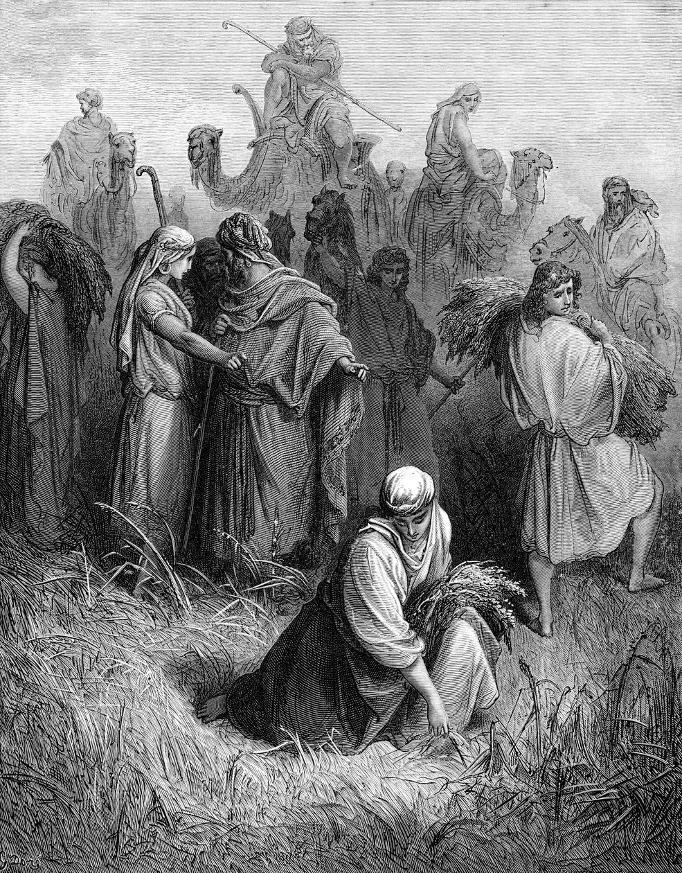 Boaz a Ruth - Bible od Gustave Dore
