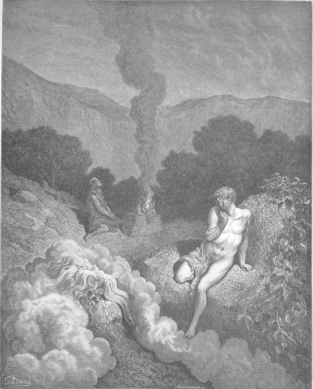Kain a Abel nabízejí své oběti od Gustave Dore