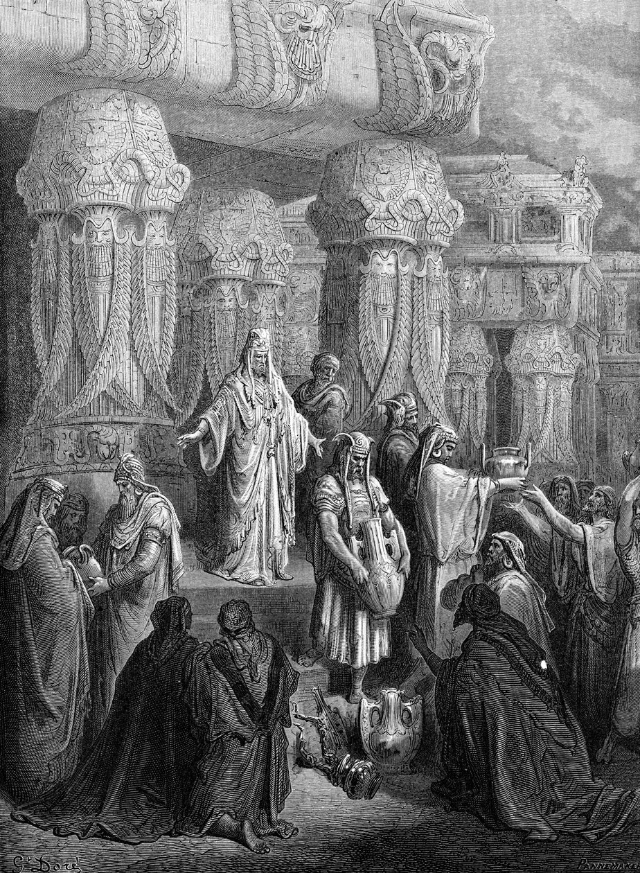 Cyrus obnoví nádoby do chrámu. - Bible od Gustave Dore