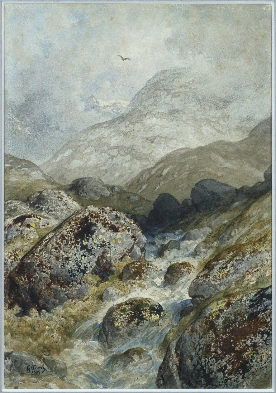 Rybaření v horách (wc a kvaš) od Gustave Dore