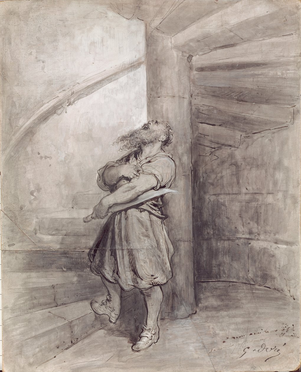 Ilustrace k filmu „Modrovous“ od Charlese Perraulta, kolem roku 1868 (pero a inkoust na papíře) od Gustave Dore