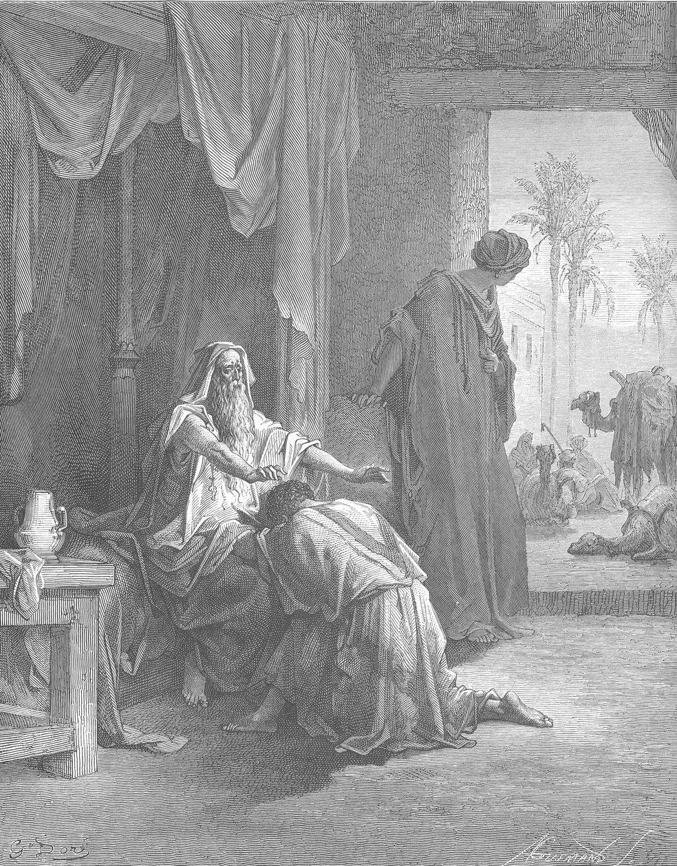 Isaac žehná Jacobovi od Gustave Dore
