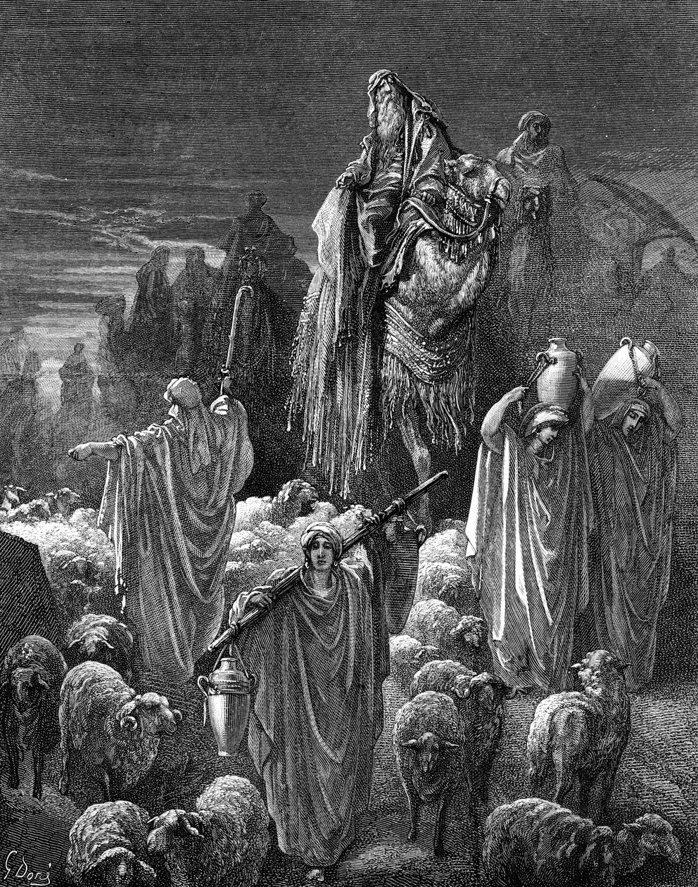 Jacob cestující do Egypta, Gustave Doré. - Bible od Gustave Dore