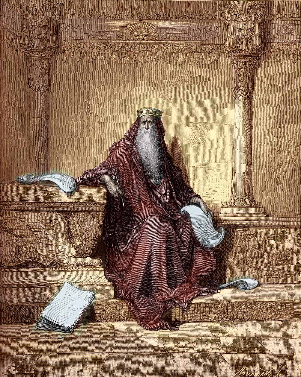 Rytina King Solomon od Gustava Doré. - Bible od Gustave Dore