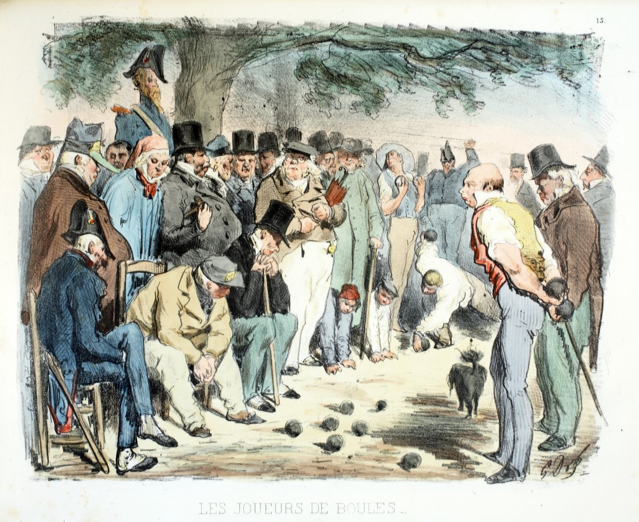 The Boules Players, The Different Audiences of Paris, 1854 od Gustave Dore