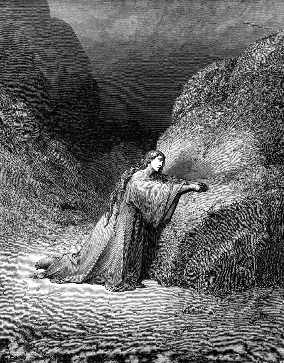 Marie Magdalena, kající hříšnice - Bible od Gustave Dore