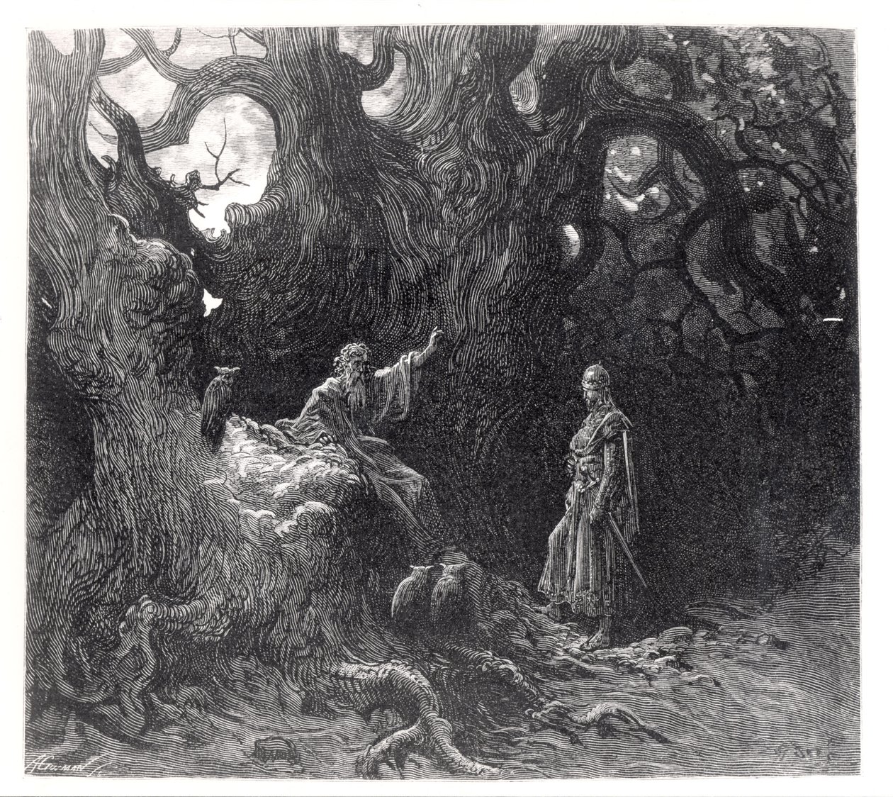Merlin v lese Broceliande, z 