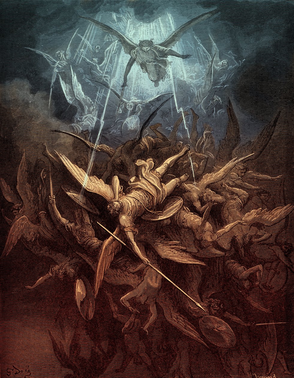 Ztracený ráj: Pád rebelujících andělů, od Gustave Dore