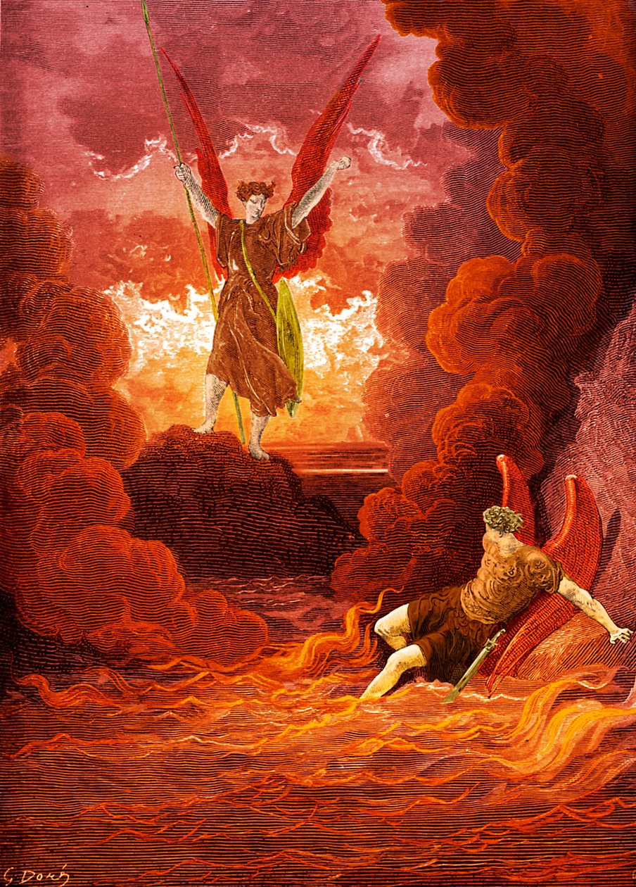 Ztracený ráj: Satan a Belzebub. od Gustave Dore