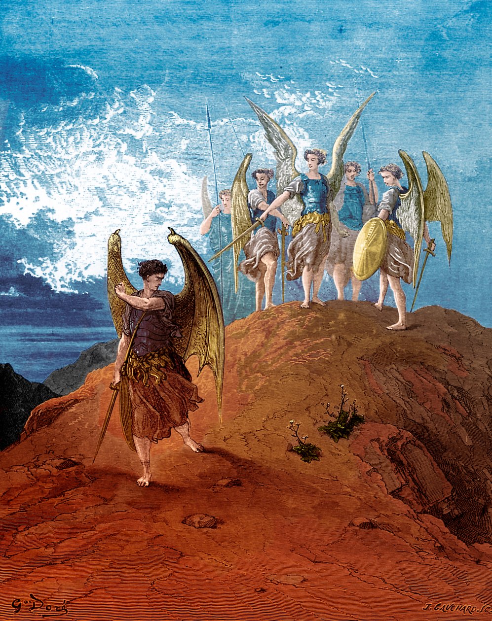 Ztracený ráj: Satan je poražen. od Gustave Dore