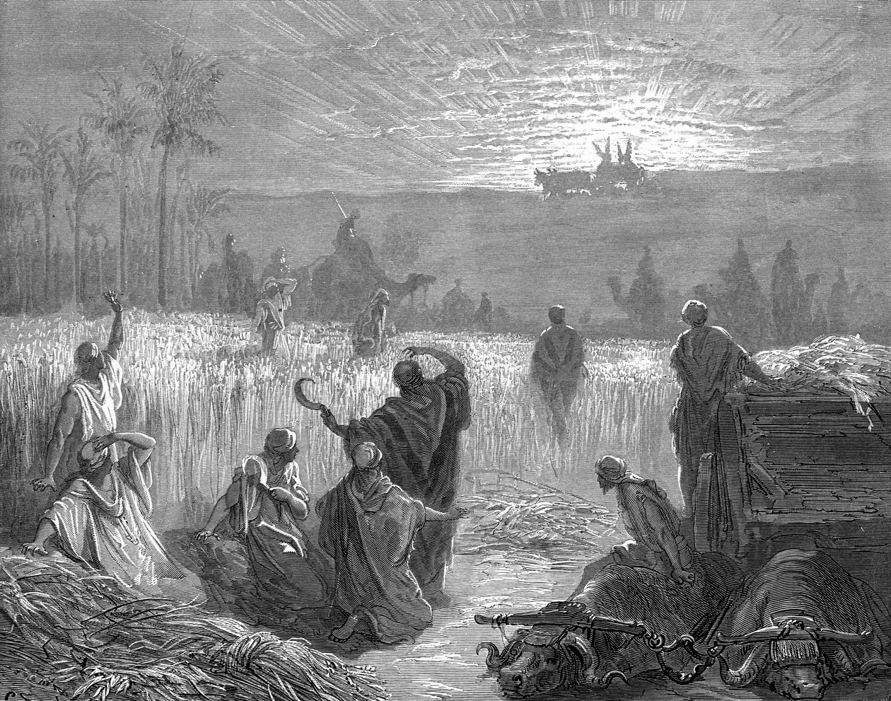 Návrat archy do Beth Shemesh, od Doré. - Bible od Gustave Dore