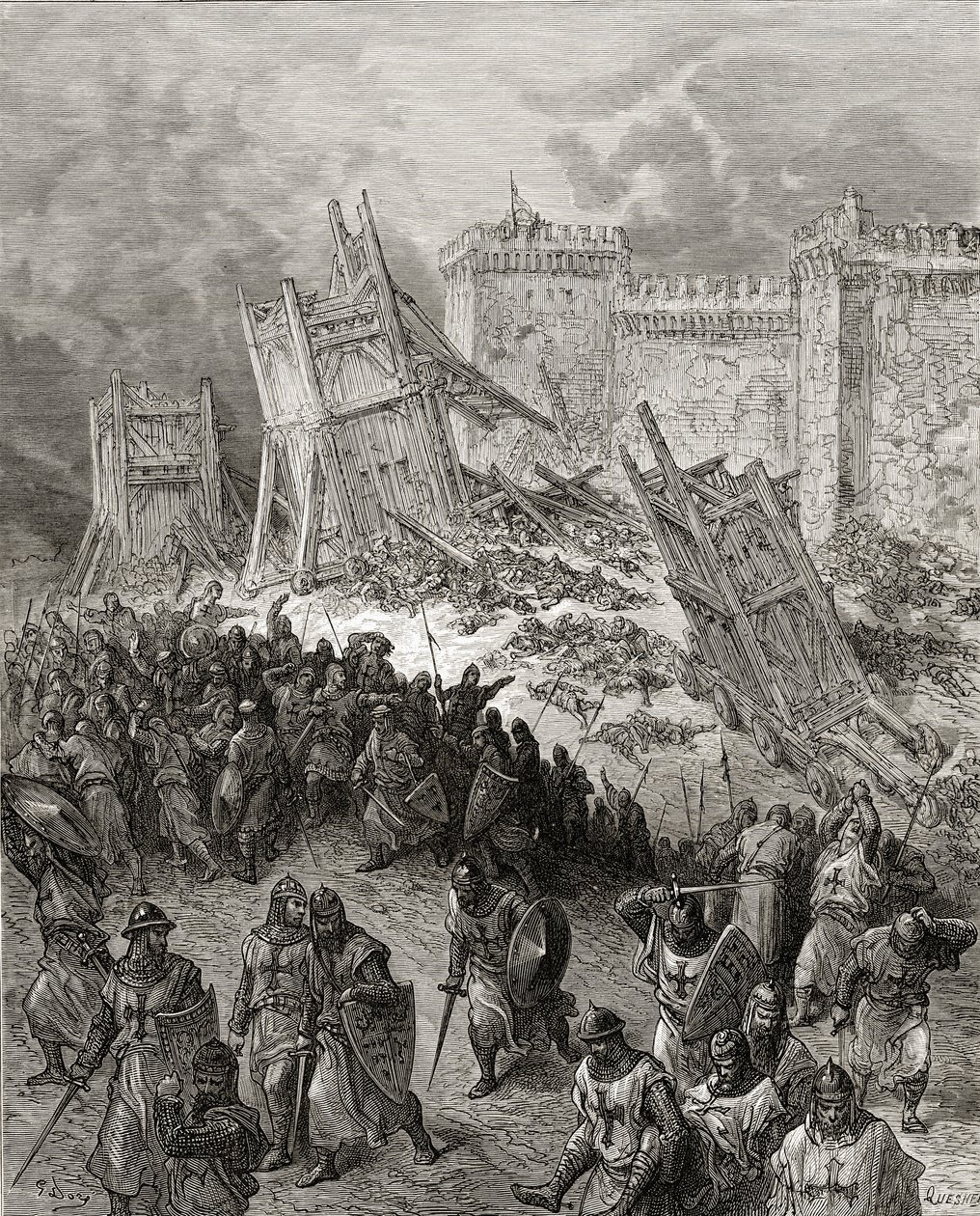 Druhý útok na Jeruzalém křižáky odražen, ilustrace z 