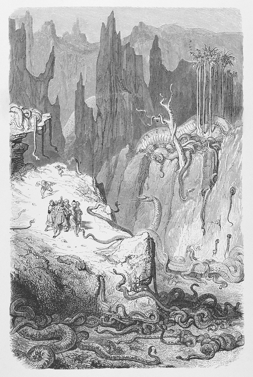Sindibád mezi hady, kolem roku 1868 od Gustave Dore