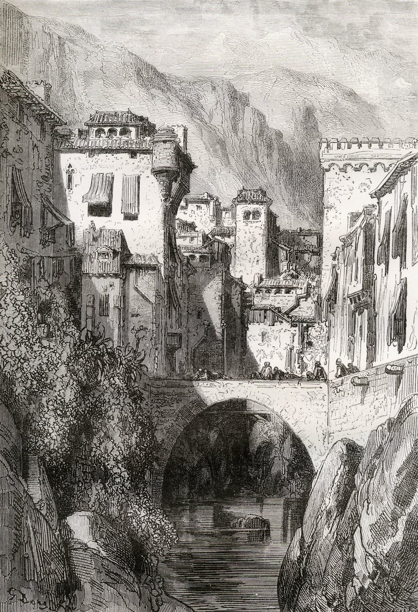Banks of the Darro, Granada, ilustrace z 