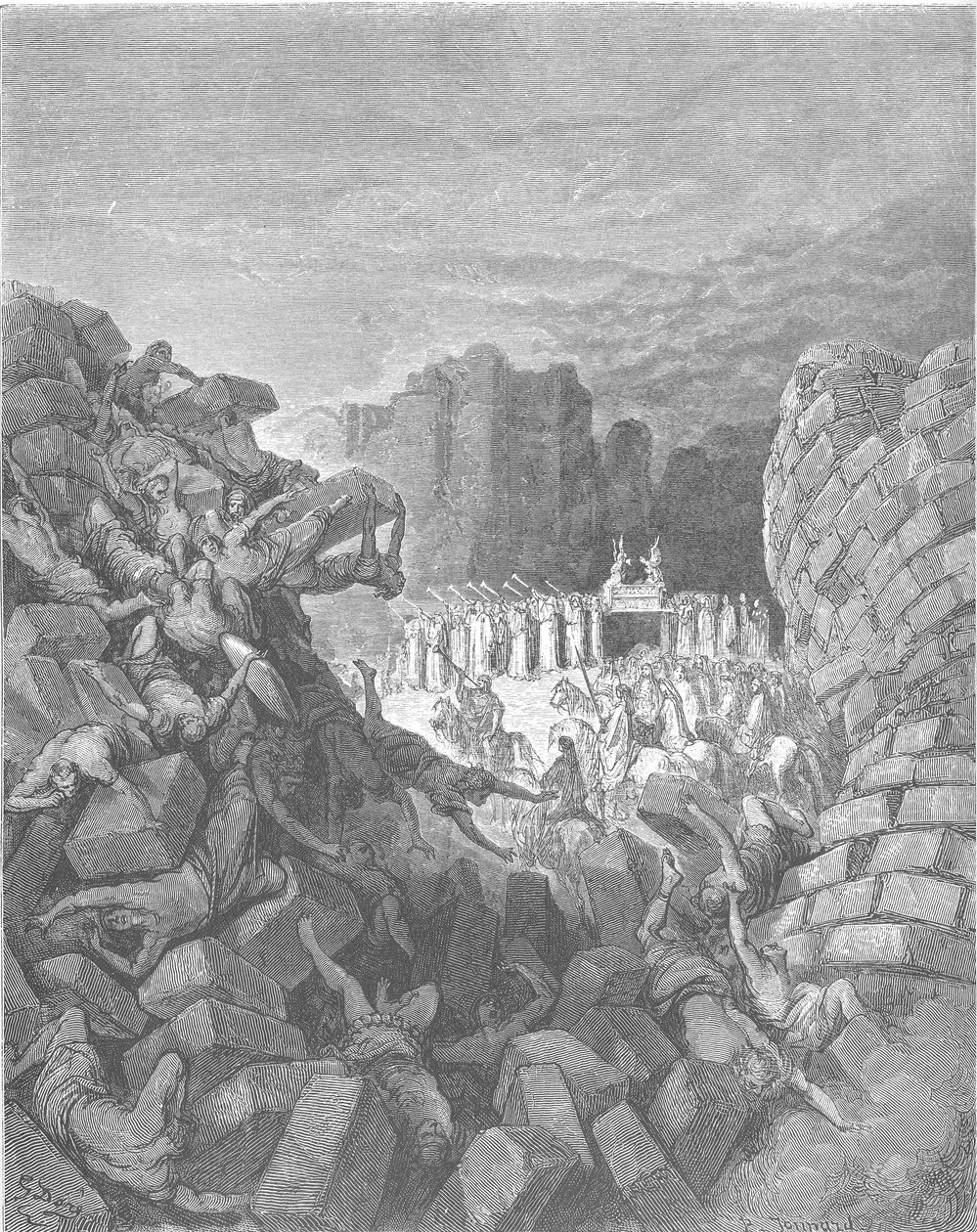 The Wall of Jericho Fall Down od Gustave Dore