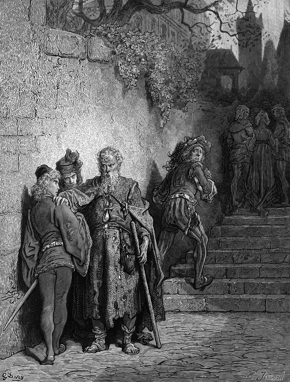 Svatební host je zadržen Ancient Mariner, úvodní scéna 
