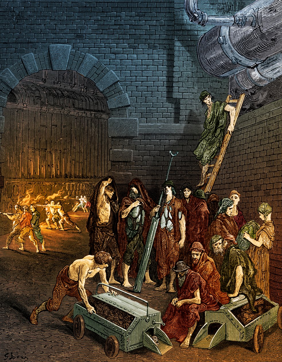 Rytina Victorian London Lambeth Gasworks od Gustava Doré od Gustave Dore