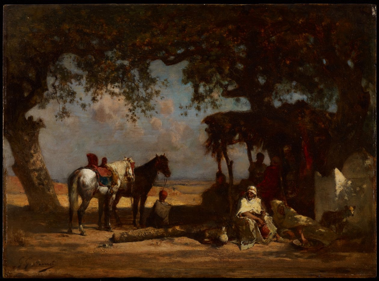 Arabský tábor, cca 1880 od Gustave Guillaumet