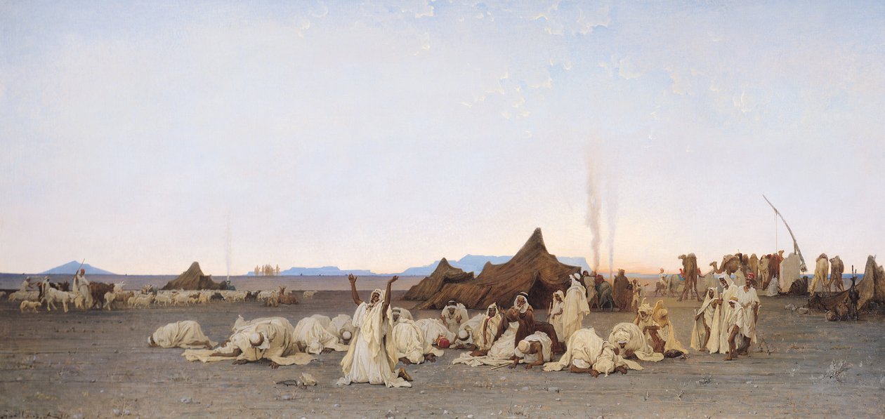 Večerní modlitba na Sahaře, 1863 od Gustave Guillaumet