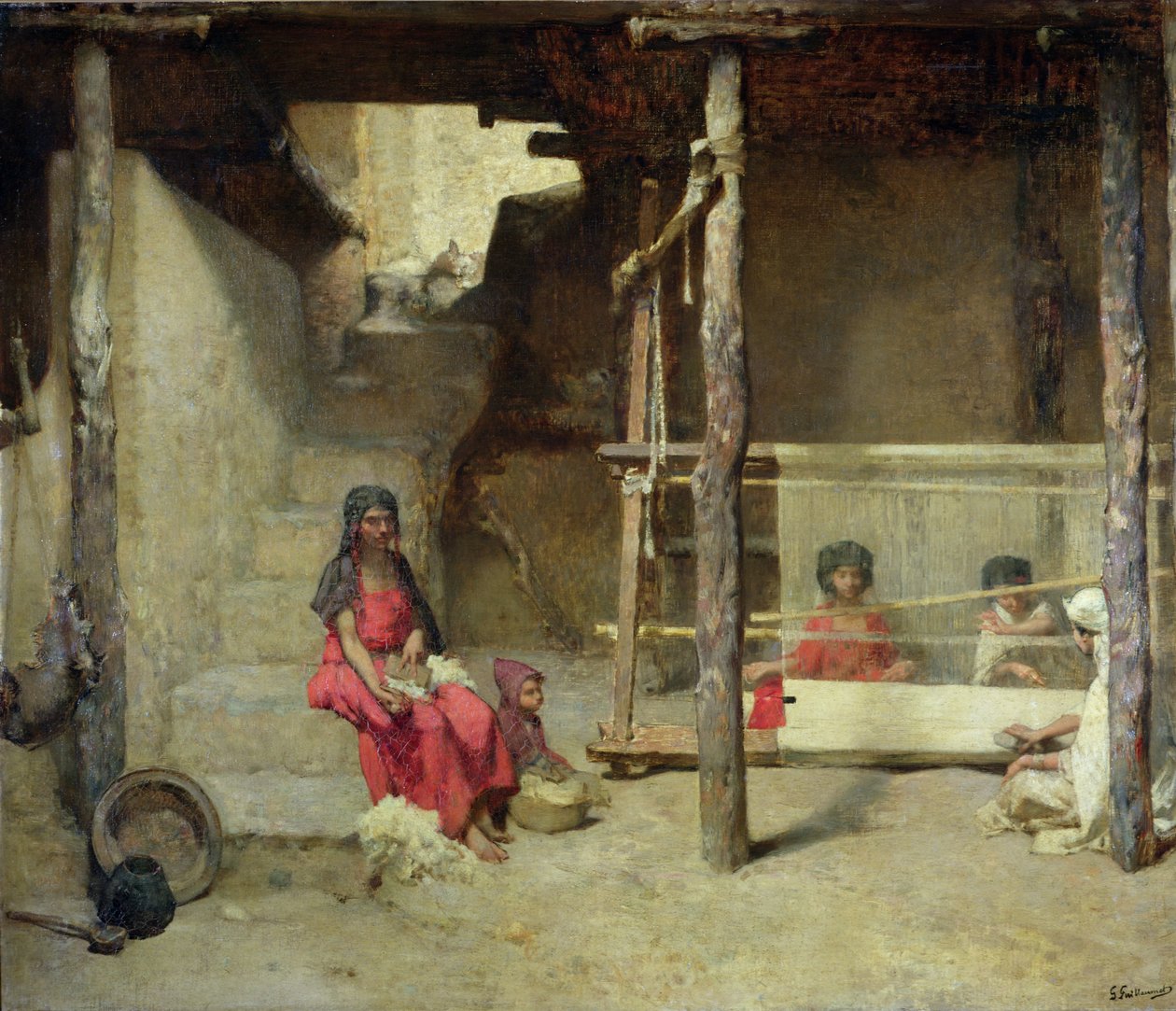 Tkalci v Bou-Saad od Gustave Guillaumet