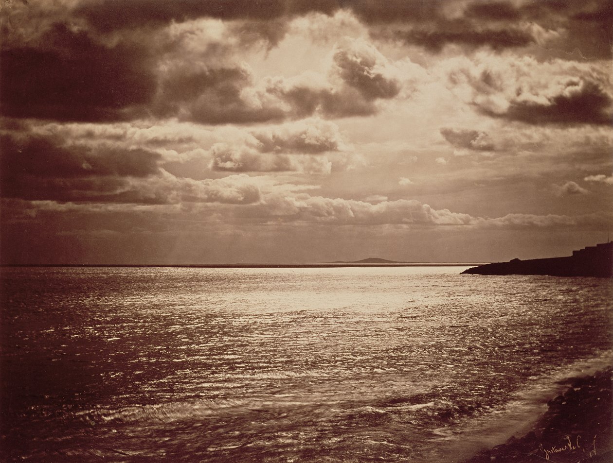 An Effect of the Sun, Normandie c.1857 (sépiová fotografie) od Gustave Le Gray