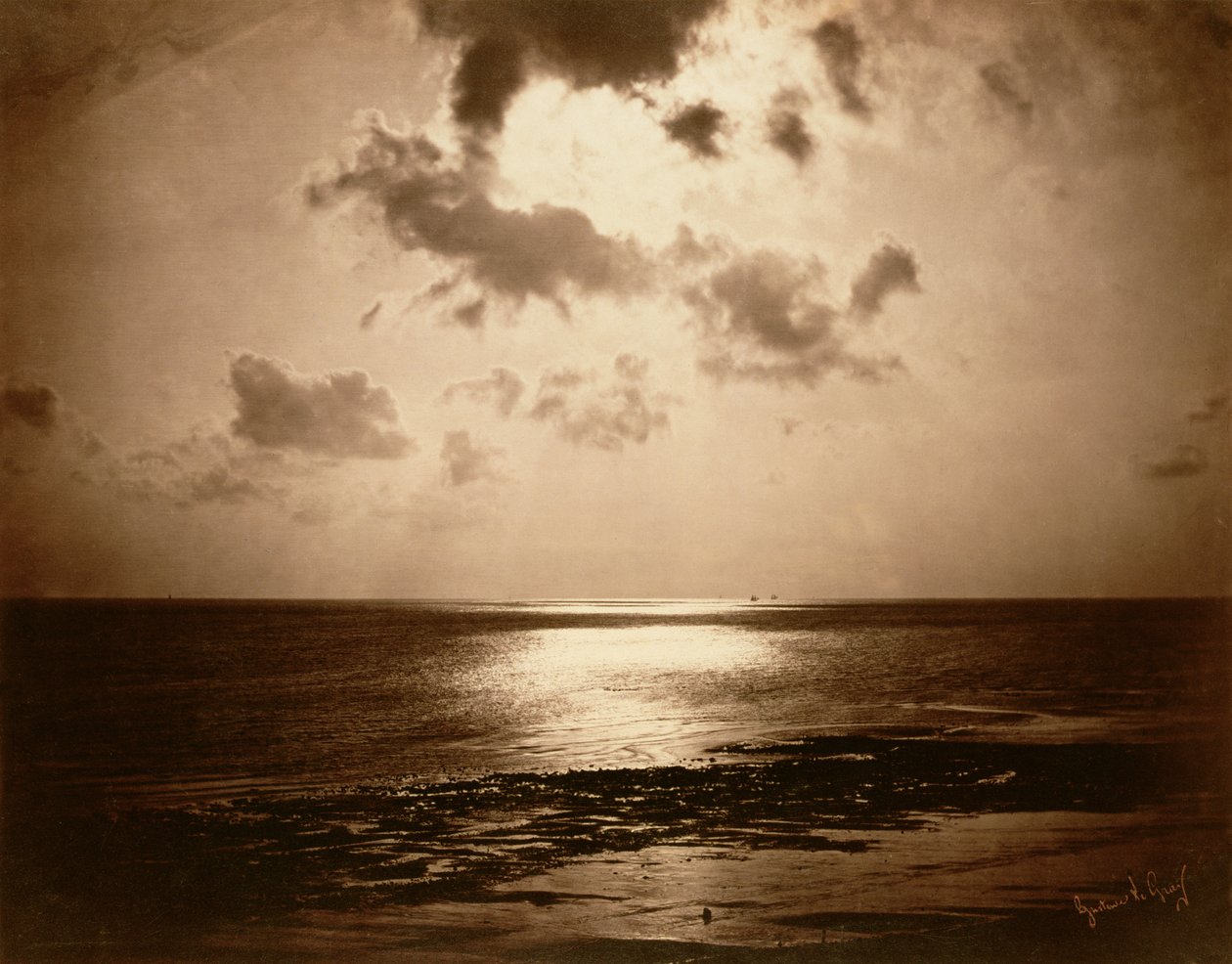 Solar Effect - Ocean, 1857 (albumenový tisk z negativu kolodia na skle) od Gustave Le Gray
