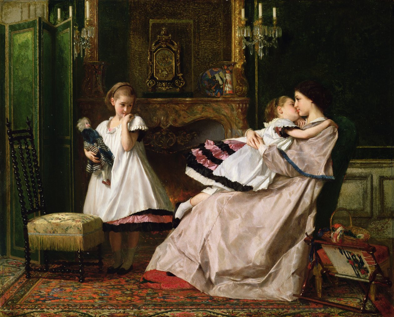 Mateřská láska od Gustave Léonard de Jonghe