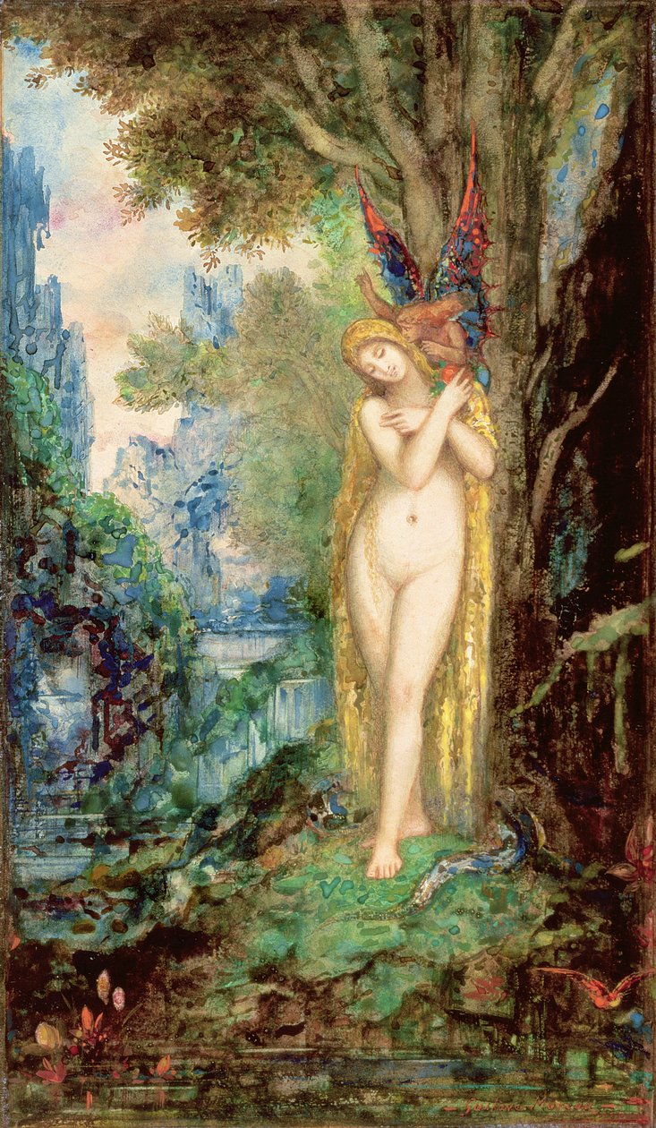 Eva, kolem 1880-1885 (wc a kvaš na papíře) od Gustave Moreau