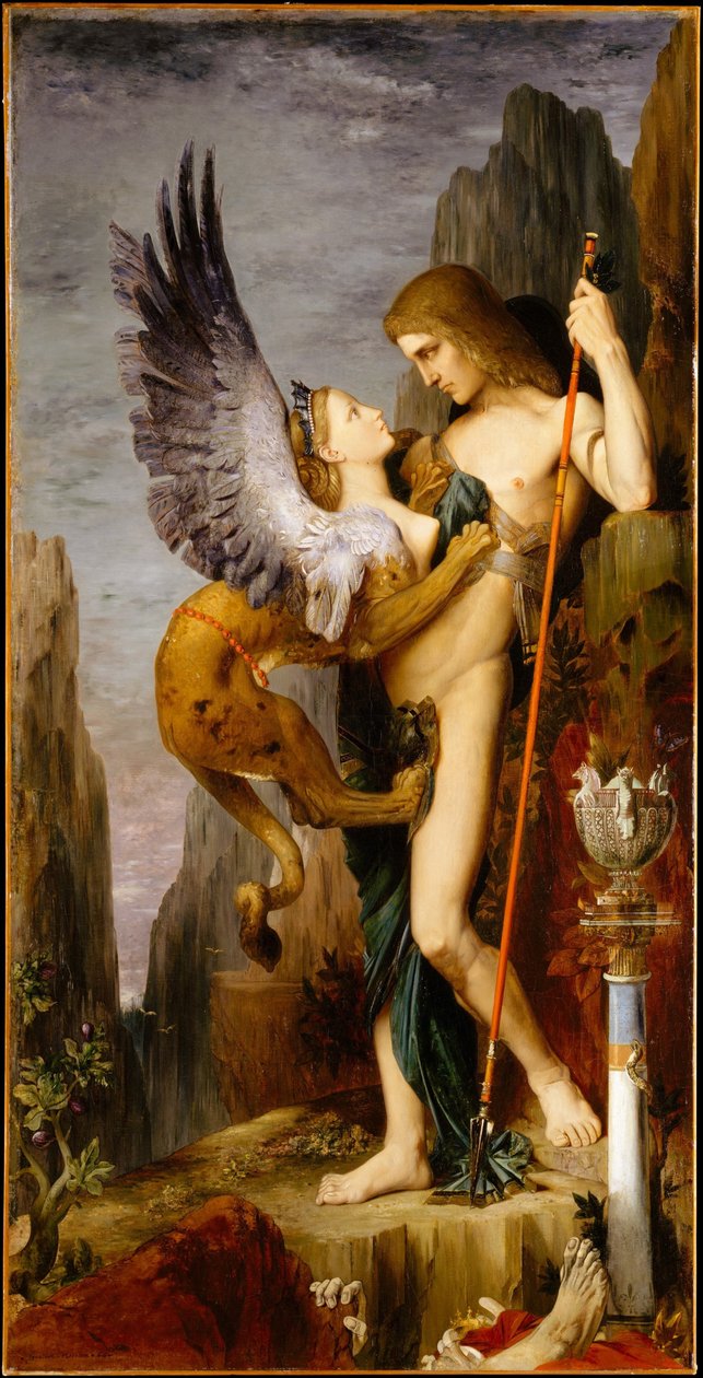Oidipus a Sfinga od Gustave Moreau