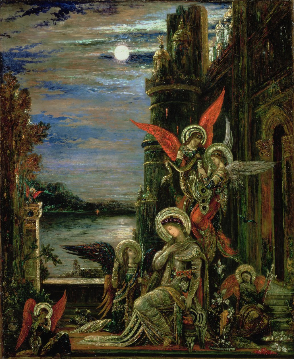 Svatá Cecílie (Andělé oznamující její nadcházející mučednictví) 1897 od Gustave Moreau