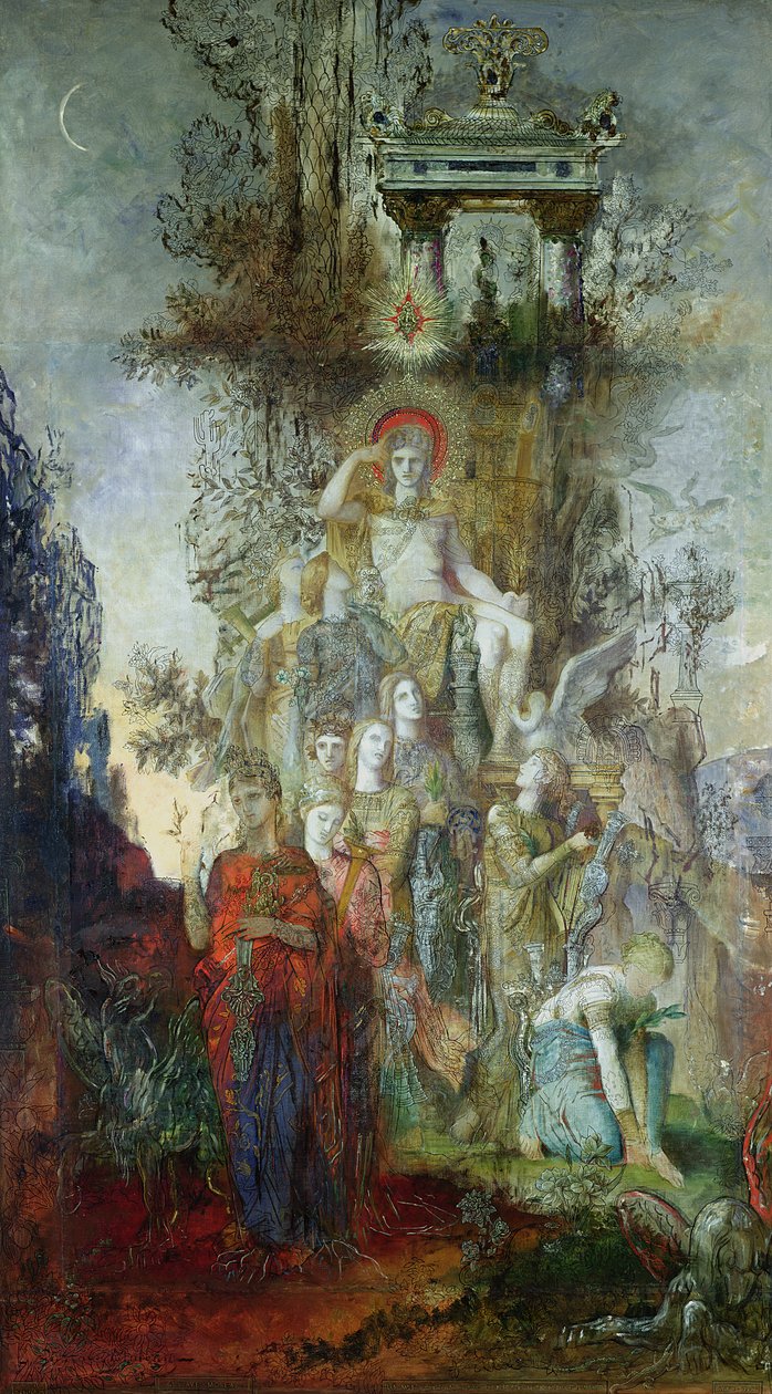 Múzy opouštějí svého otce Apolla, aby vyšel a rozsvítil svět, 1868 od Gustave Moreau