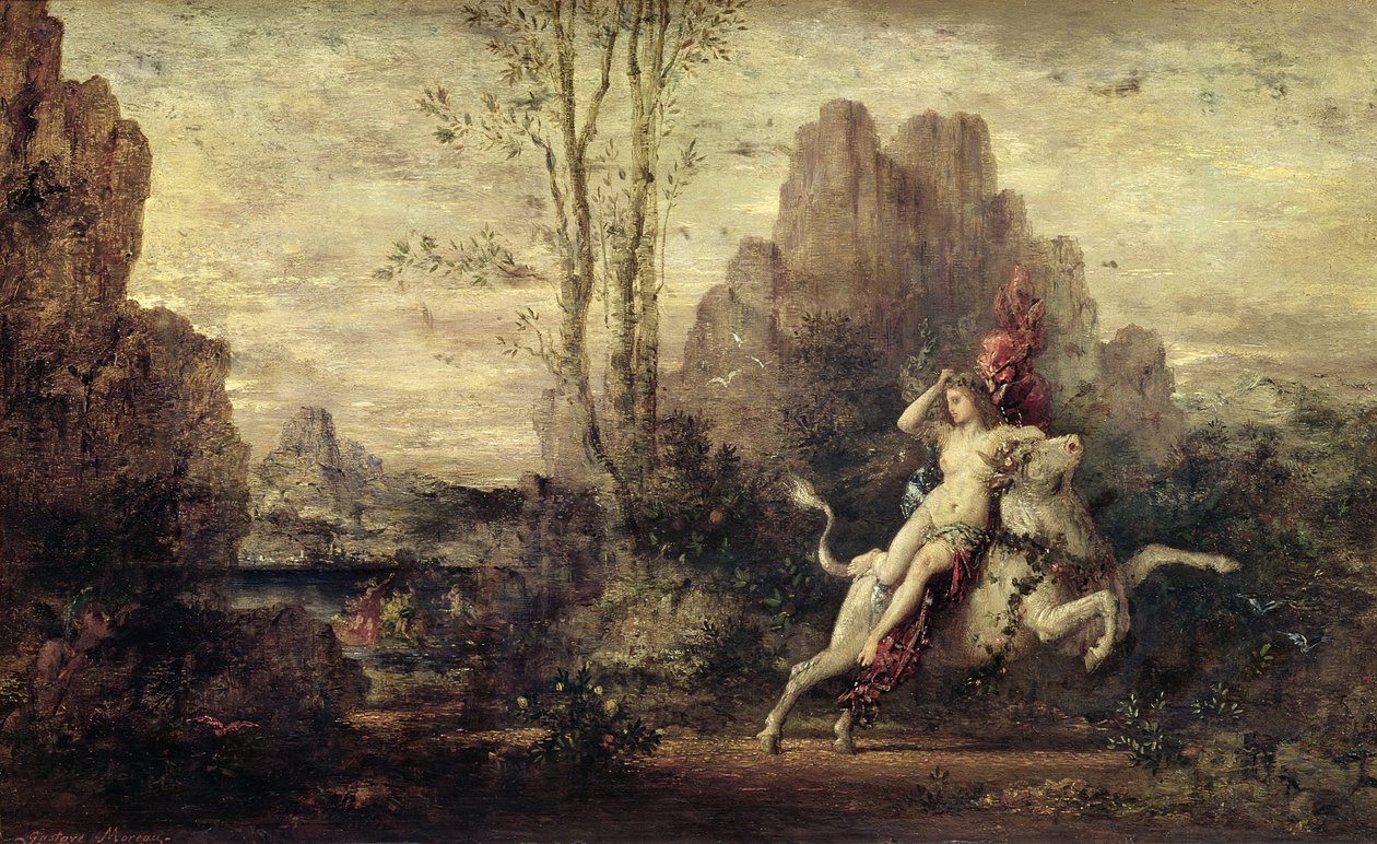 Znásilnění Evropy, kolem roku 1869 od Gustave Moreau