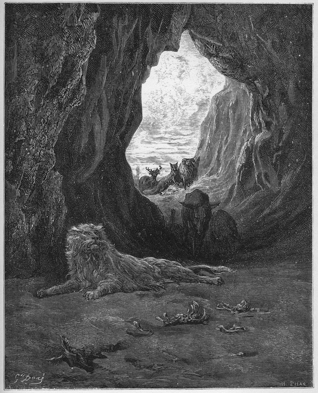 Le lion malade et le fox - Liška a nemocný lev - z 
