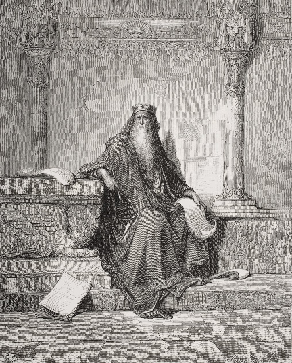 Solomon, ilustrace z Doreovy „Svaté bible“ od Gustave (after) Dore
